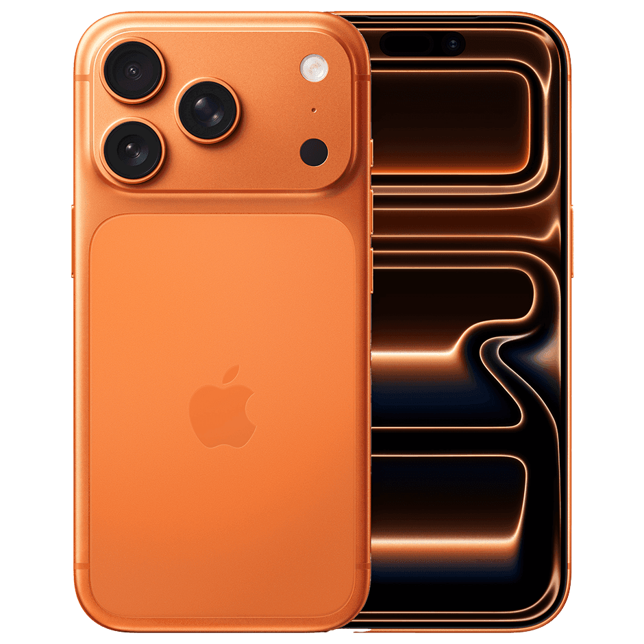 1 iPhone 17 pro max cosmic orange front back